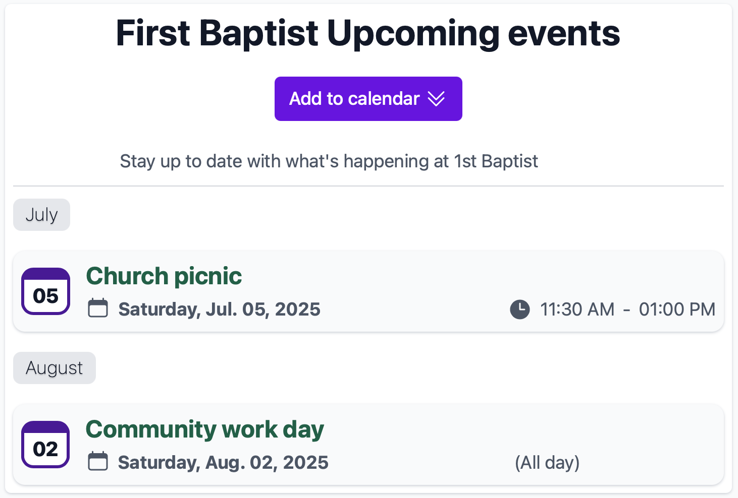 Add to calendar through ChaosRoots